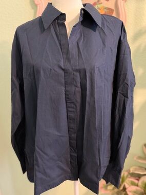 Banana Republic Navy Button-Front Shirt with Tags
